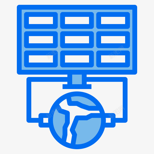 太阳能电池板太阳能4蓝色svg_新图网 https://ixintu.com 太阳能 电池板 蓝色