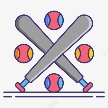 棒球棒愤怒室2线性颜色图标