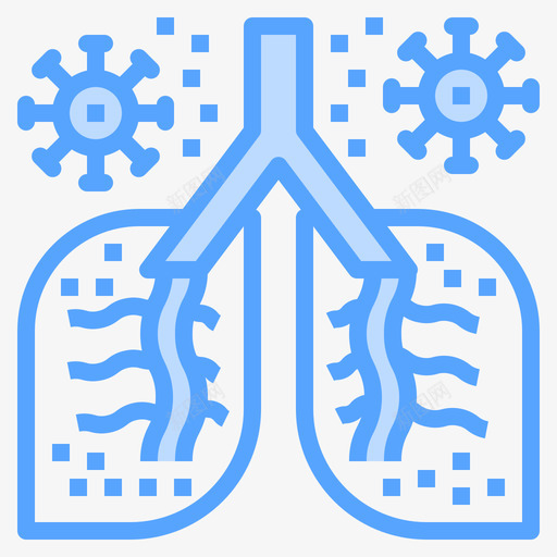 肺156病毒蓝色svg_新图网 https://ixintu.com 病毒 蓝色