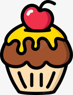 蛋糕糕点1线性颜色图标
