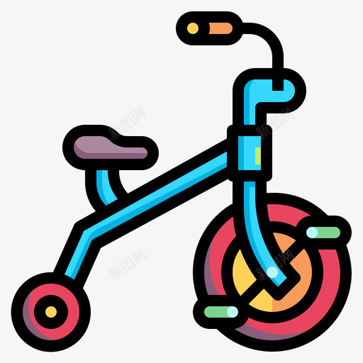 婴儿自行车玩具45线性颜色svg_新图网 https://ixintu.com 婴儿 自行车 玩具 线性 颜色