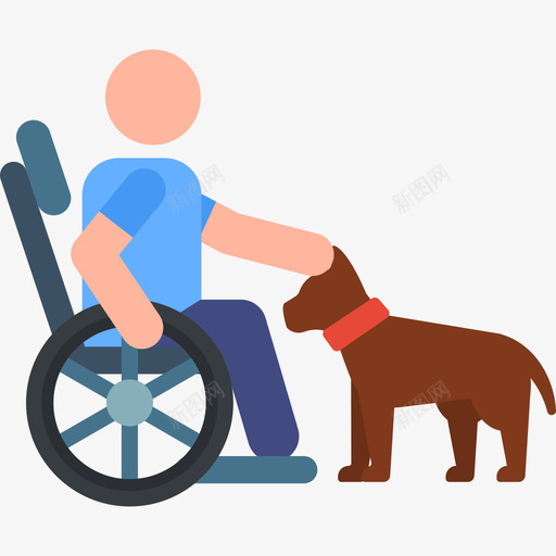 导盲犬残疾人援助11彩色svg_新图网 https://ixintu.com 卡通导盲犬 导盲 彩色 援助 残疾人