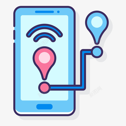 Gps电话私家侦探2线性颜色svg_新图网 https://ixintu.com Gps 电话 私家侦探 线性 颜色