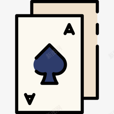 扑克牌游戏23号街机线性颜色图标