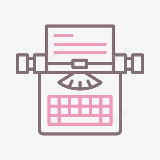 打字机私家侦探线性颜色svg_新图网 https://ixintu.com 打字机 私家侦探 线性 颜色