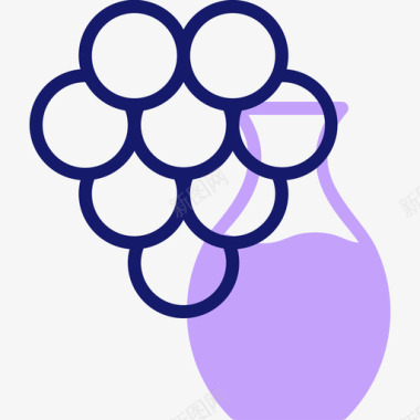 葡萄美食43线形颜色图标