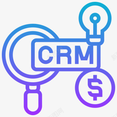 CRM客户关系管理5梯度图标