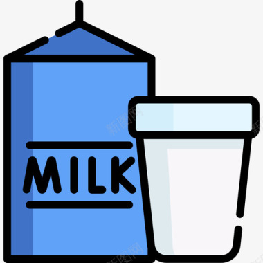 牛奶早上常规34线性颜色图标