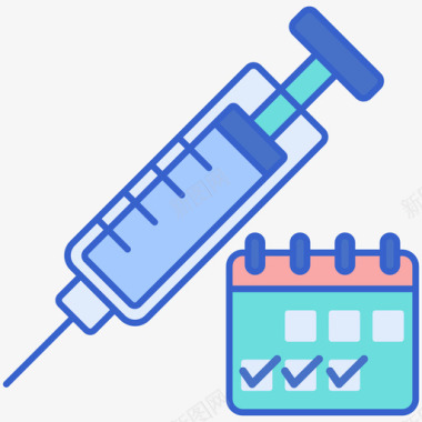 疫苗接种疫苗和疫苗接种2线性颜色图标