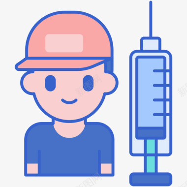 疫苗接种疫苗和疫苗接种2线性颜色图标