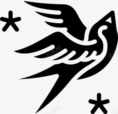 燕子纹身18填充图标