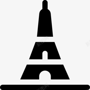 埃菲尔铁塔地标和纪念碑25座满座图标
