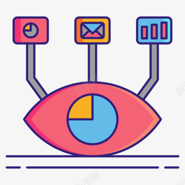 数据可视化营销技术线条色彩图标