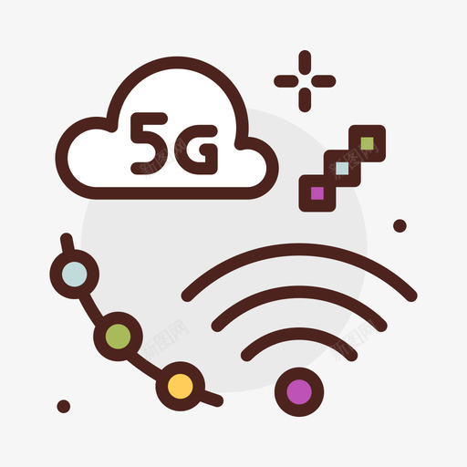 云5g2线颜色svg_新图网 https://ixintu.com 5g 颜色