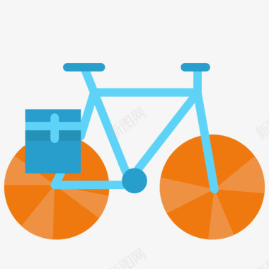 自行车自行车配件3扁平图标
