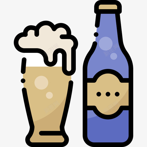 啤酒瓶派对庆祝17线性颜色svg_新图网 https://ixintu.com 啤酒瓶 派对 庆祝 线性 颜色