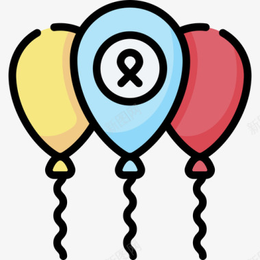 气球慈善104线性颜色图标