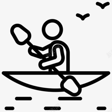 水上运动划船划船漂流图标