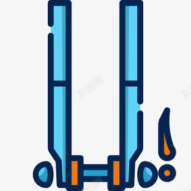 自行车叉自行车配件4线颜色图标