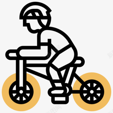 自行车手自行车元素2黄色阴影图标