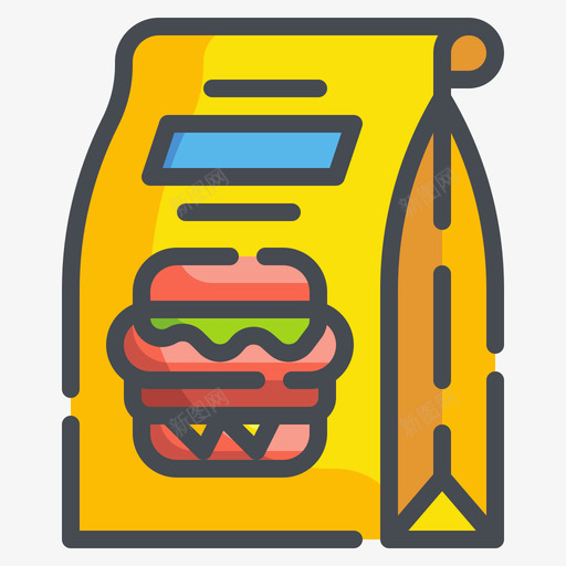 食品包装食品配送92线性颜色svg_新图网 https://ixintu.com 食品包装 食品 配送 线性 颜色