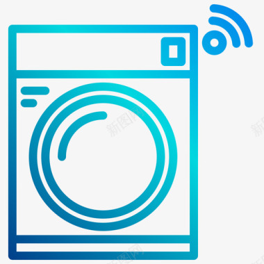 智能洗衣机智能家居生活3线性梯度图标