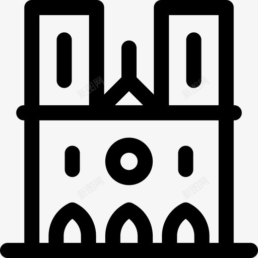 圣母院地标和纪念碑26直线svg_新图网 https://ixintu.com 圣母 地标 纪念碑 直线