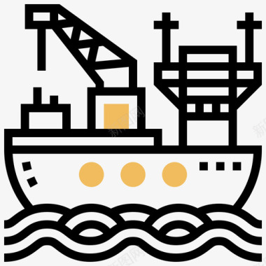 油轮石油工业23号黄影图标
