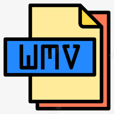 Wmv文件文件格式4线性颜色图标