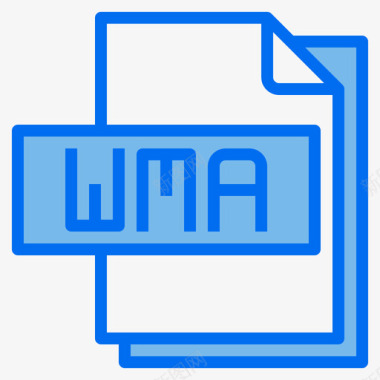 Wma文件文件格式5蓝色图标