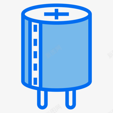 电容器电子元件4蓝色图标