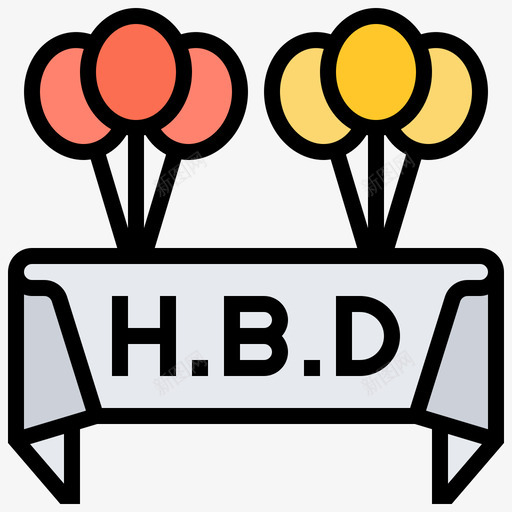 生日生日派对42线性颜色svg_新图网 https://ixintu.com 生日 派对 线性 颜色