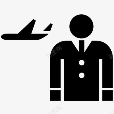 空姐航空公司乘务员图标