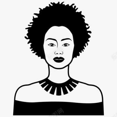 女人非洲女人非洲头发图标