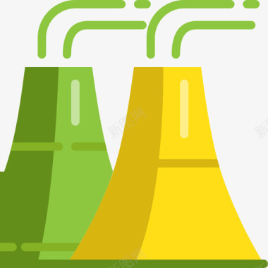 核电站能源和电力6号扁平图标