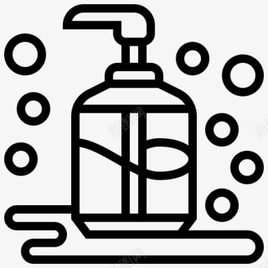 液体肥皂清洁129线性图标