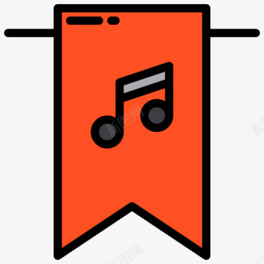 标签音乐应用程序2线性颜色图标