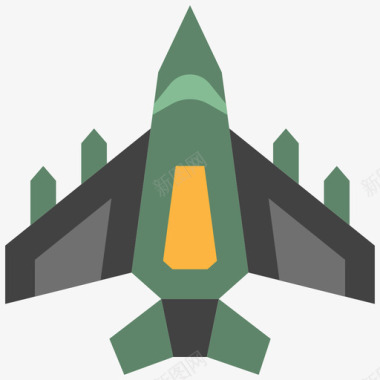 喷气式飞机军用72扁平图标