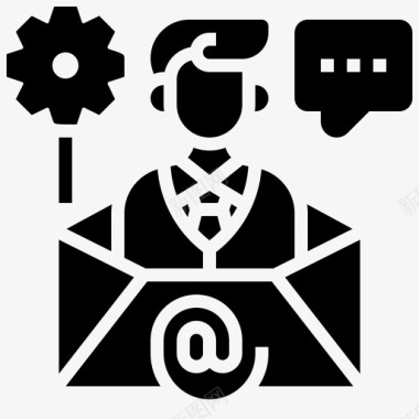电子邮件营销业务优化4字形图标