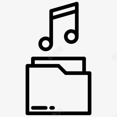 文件夹音乐应用程序1线性图标