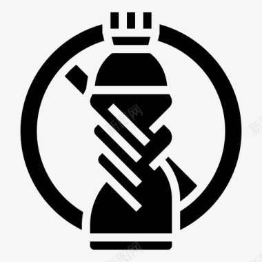 没有塑料瓶塑料污染10字形图标