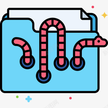 蠕虫网络安全37线性颜色图标