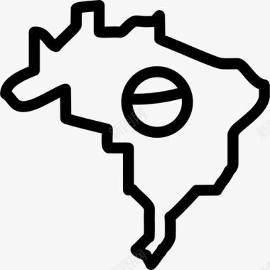 巴西地图世界图标