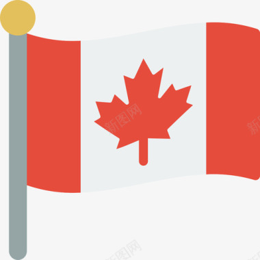 加拿大国旗7号扁平图标