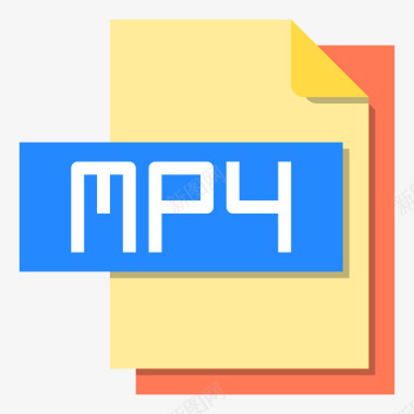 Mp4文件文件格式2平面图标