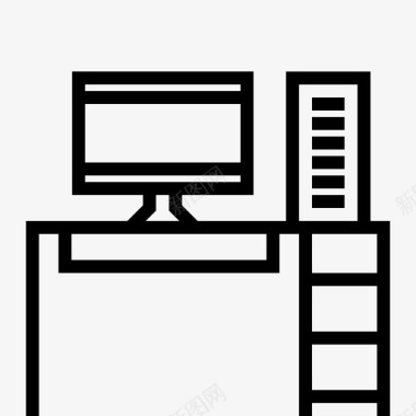 台式电脑家用家具13线性图标