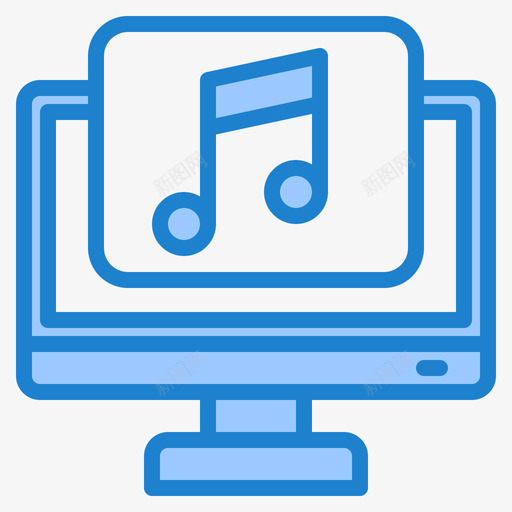 音乐电脑应用2蓝色svg_新图网 https://ixintu.com 音乐 电脑 应用 蓝色