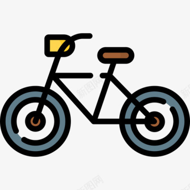 自行车生态234线性颜色图标