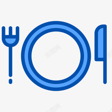 餐具庆祝45蓝色图标