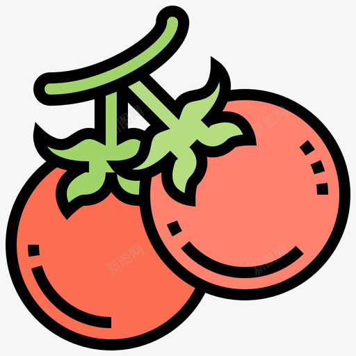 番茄蔬菜7线形颜色svg_新图网 https://ixintu.com 番茄 蔬菜 线形 颜色